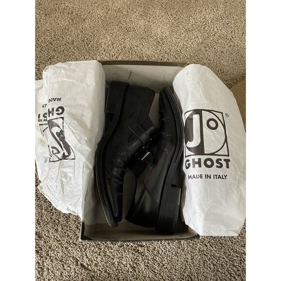 Jo Ghost Italian Men\'s Black Leather Dressy Shoes wi Buckle Sz 41 1/2 US 8.5 main image 9